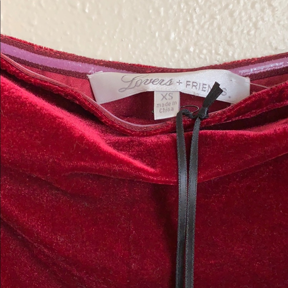 NWT Lovers + Friends Lucia Burgundy Velvet Dress - Picture 5 of 8